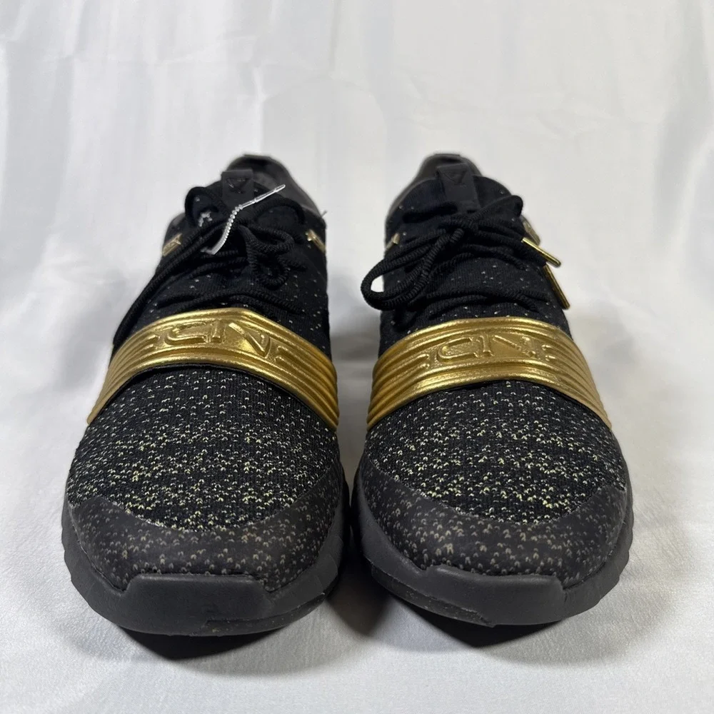 Under Armour UA C1N TR Mens 10.5 Black Gold Athletic Sneakers 3000233-001
